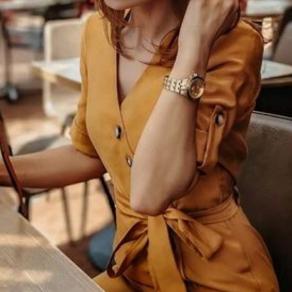 NWT ZARA MUSTARD SHIRT DRESS 7385/130 - Picture 2 of 6